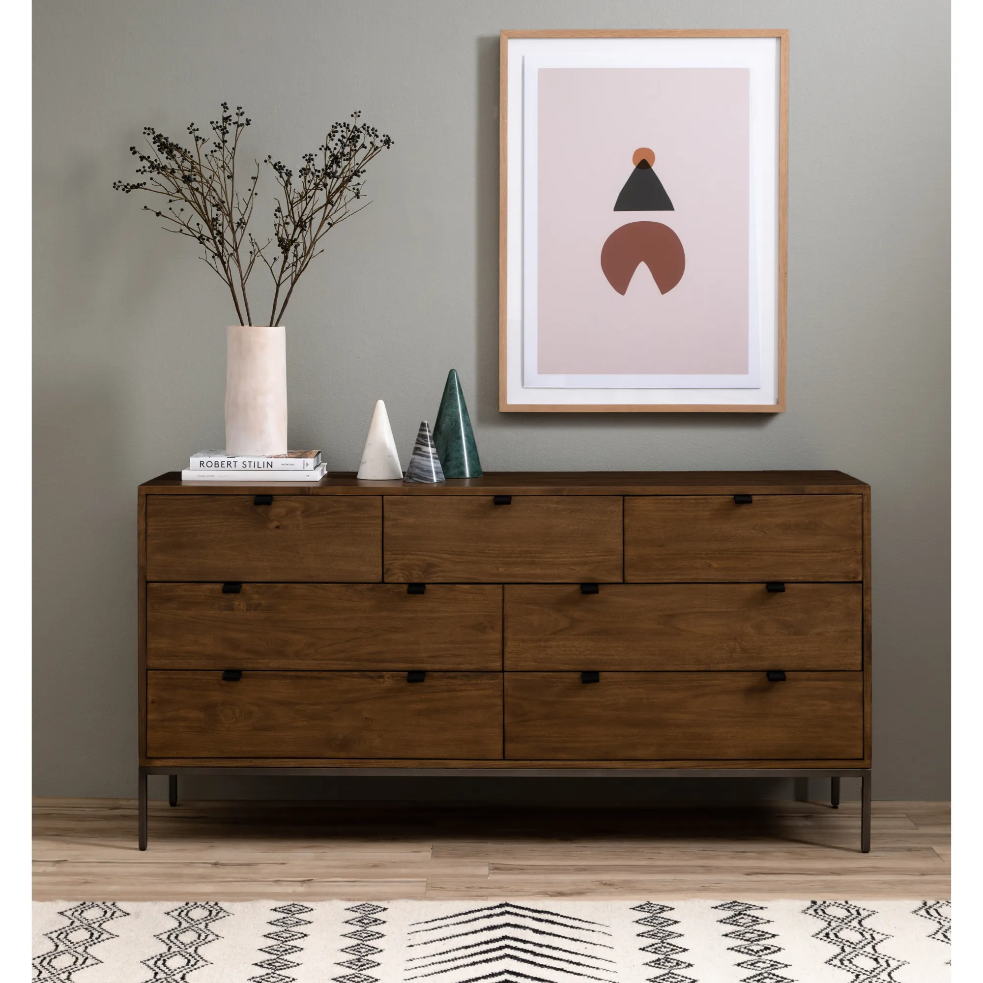 Trey 7 Drawer Dresser-Auburn Poplar