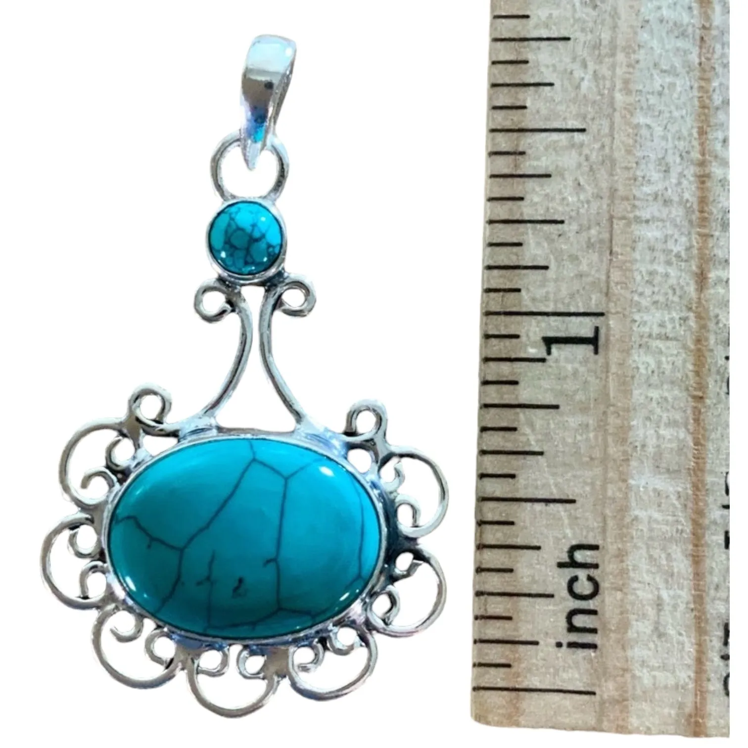 Turquoise Solid 925 Sterling Silver Pendant