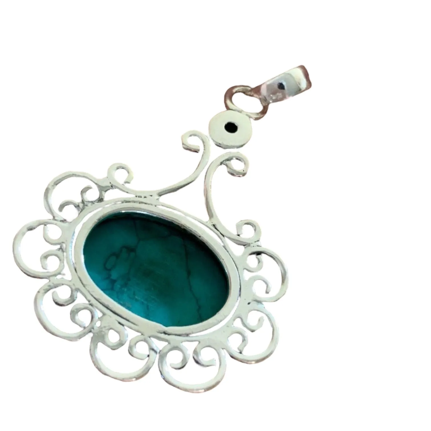 Turquoise Solid 925 Sterling Silver Pendant