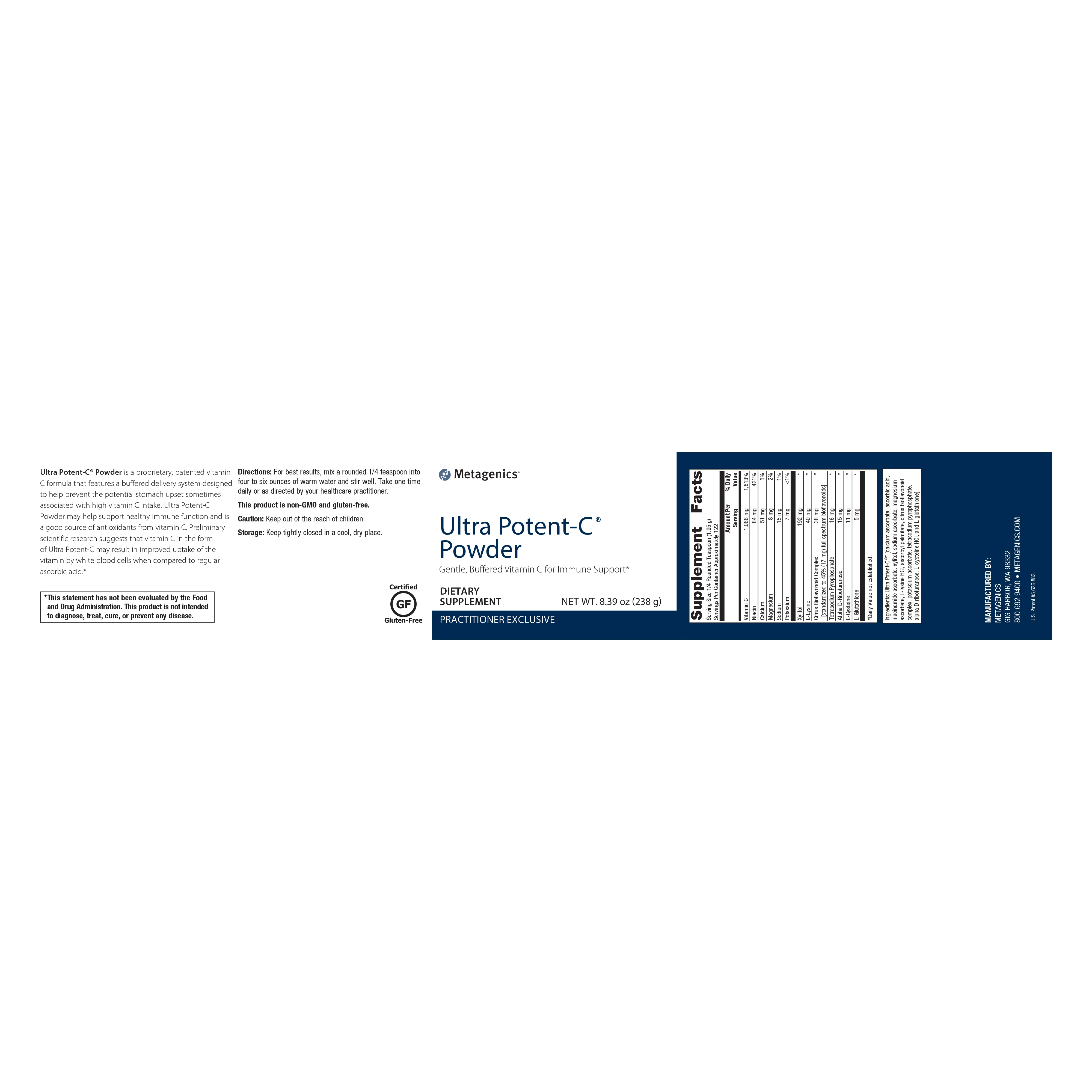 Ultra Potent-C® Powder <br>Gentle, Buffered Vitamin C for Immune Support*