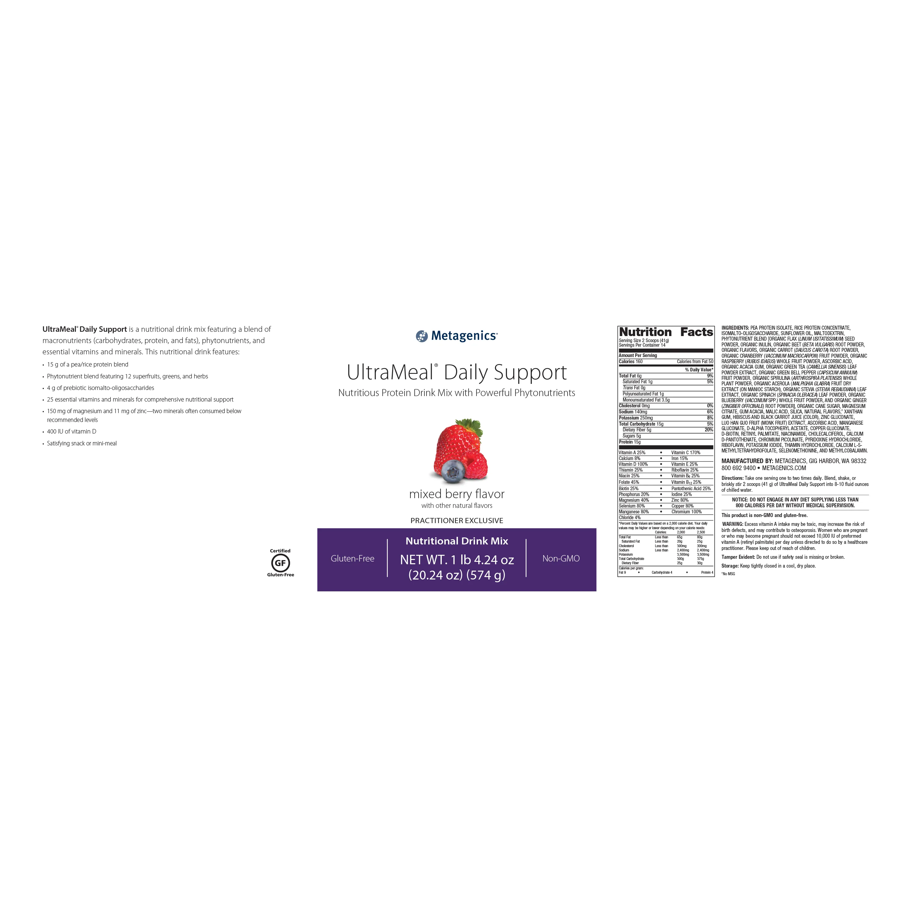 UltraMeal® Daily Support <br>Nutritious Protein Drink Mix with Powerful Phytonutrients