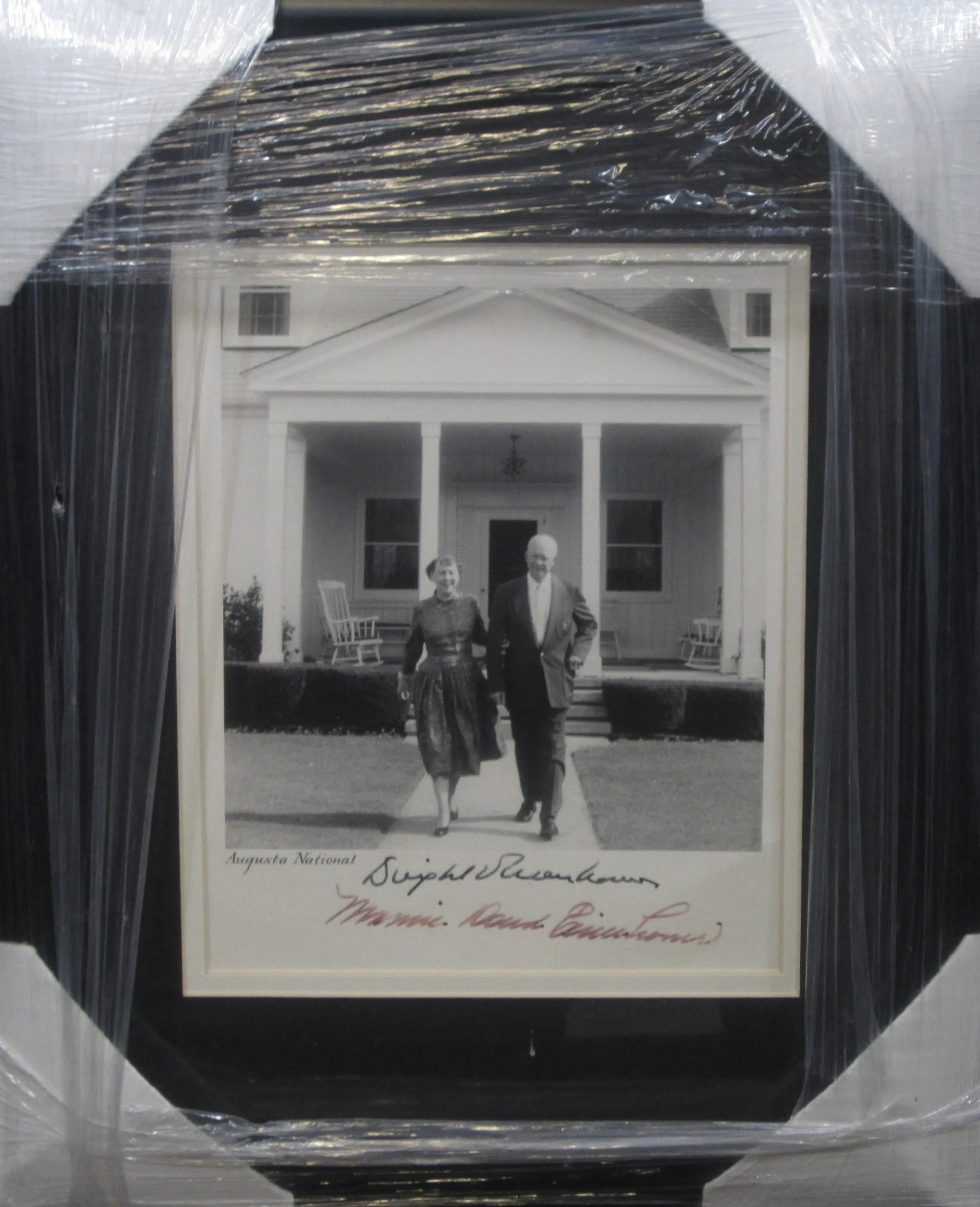 United States 34th President Dwight Eisenhower & First Lady Mamie Eisenhower Dual Hand Signed Autographed 8x10 Photo Framed & Matted with JSA Full Letter COA