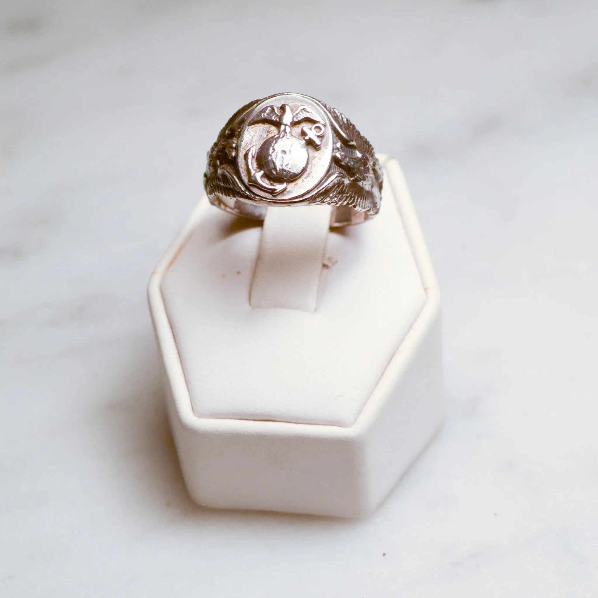 USMC Sterling Silver Signet Ring