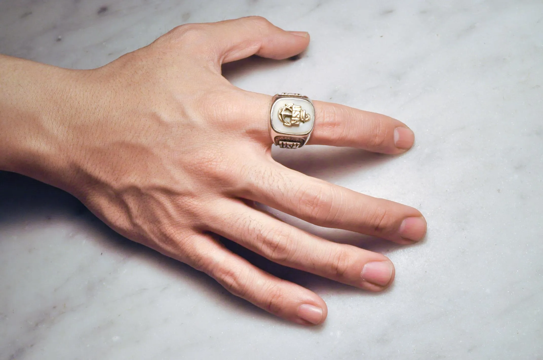 USN Sterling Silver Signet Ring