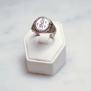 USN Sterling Silver Signet Ring