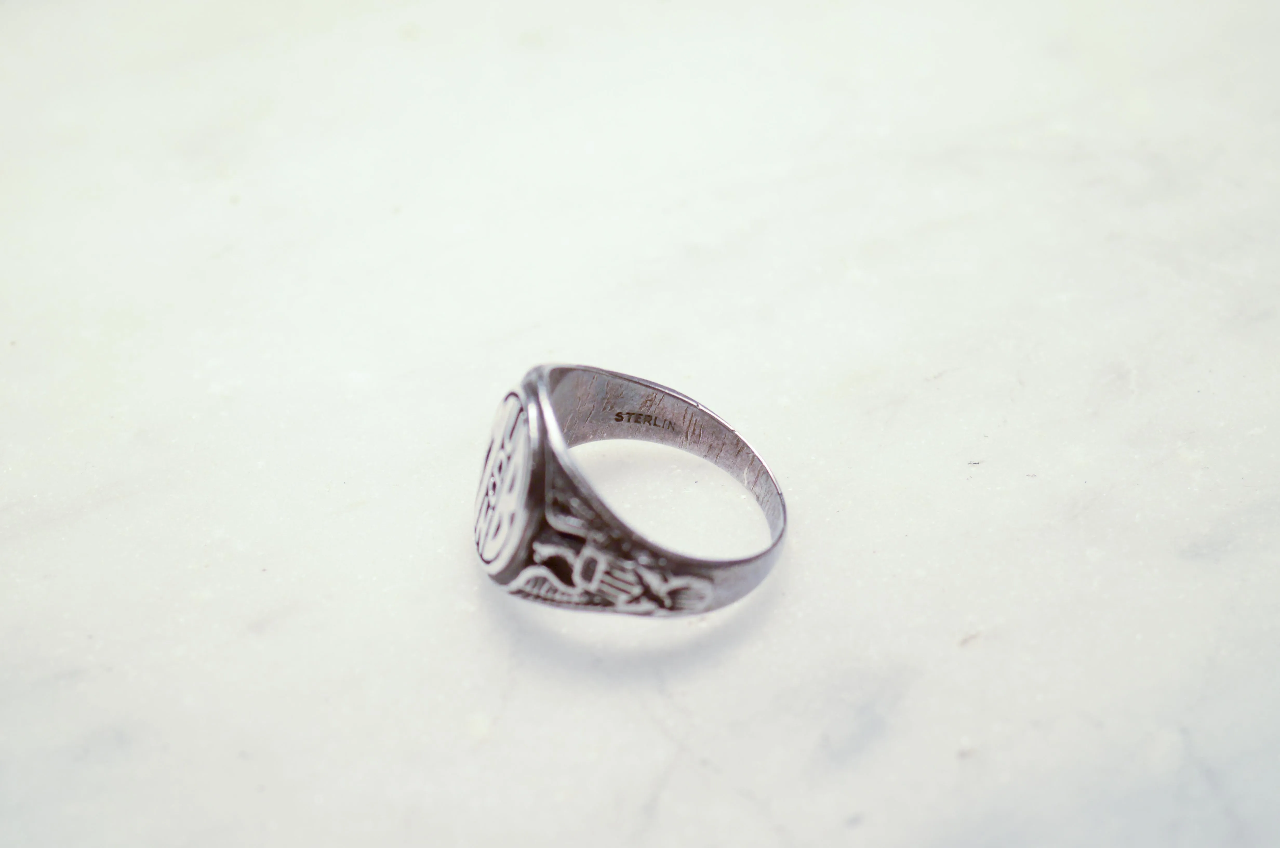 USN Sterling Silver Signet Ring