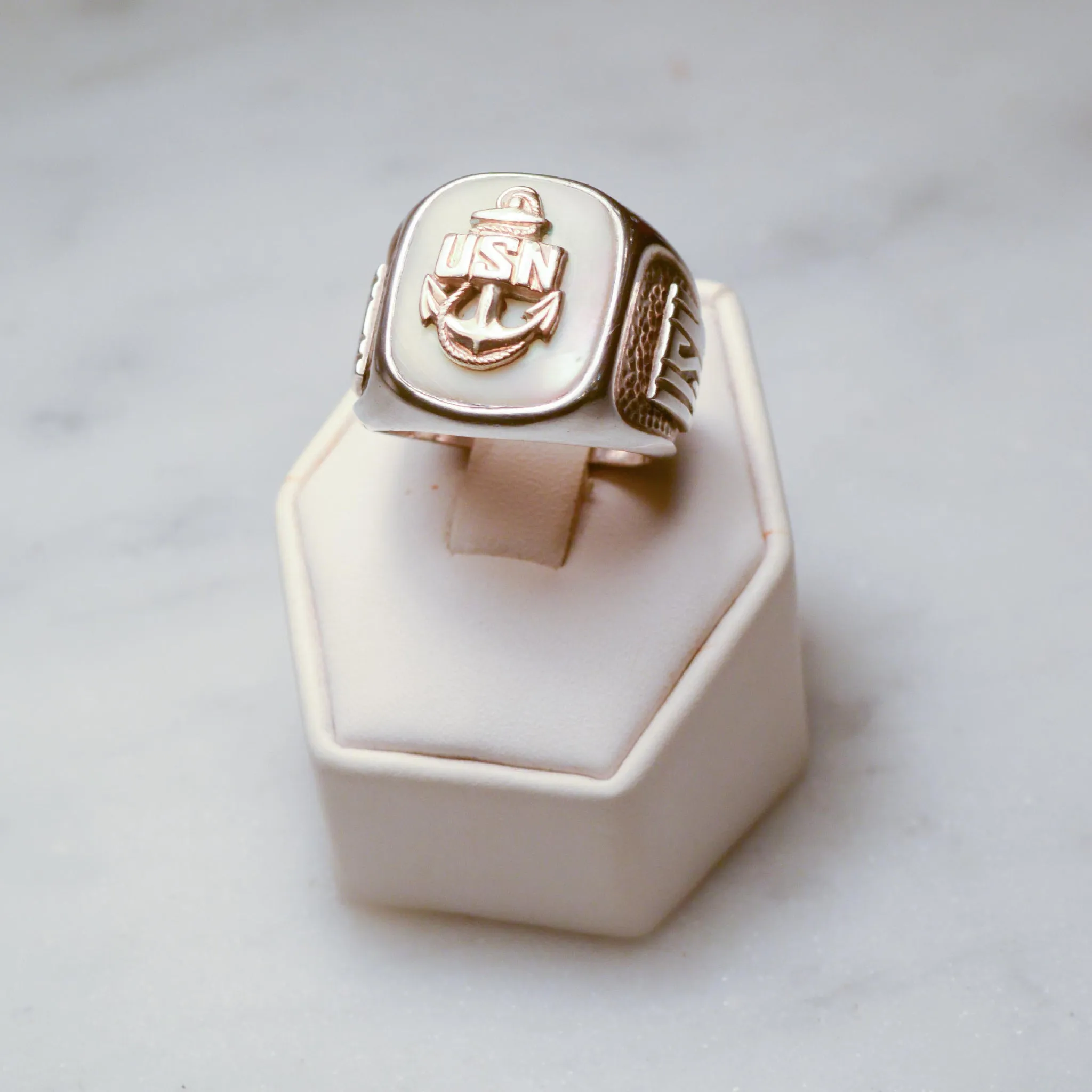 USN Sterling Silver Signet Ring