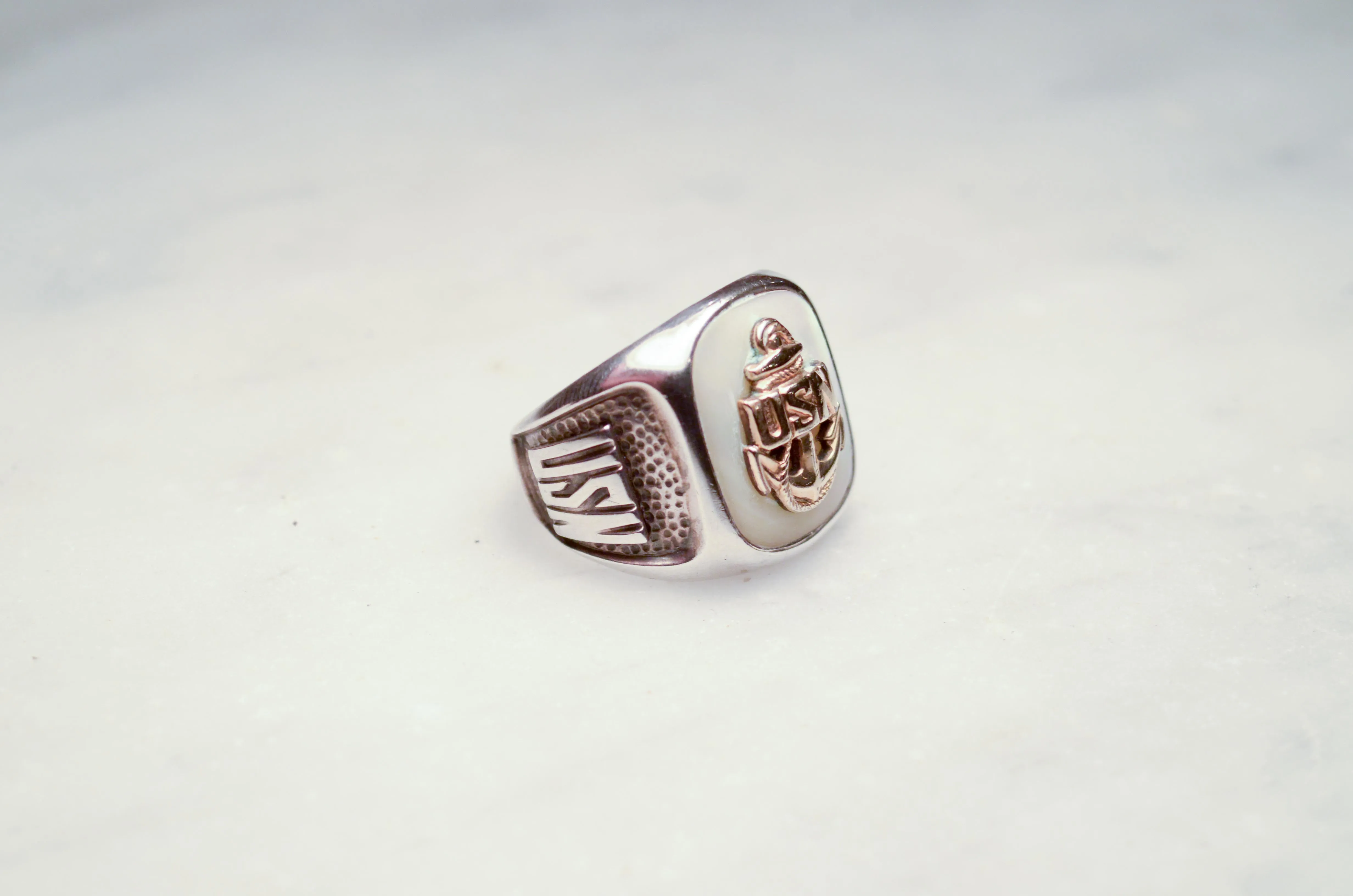 USN Sterling Silver Signet Ring