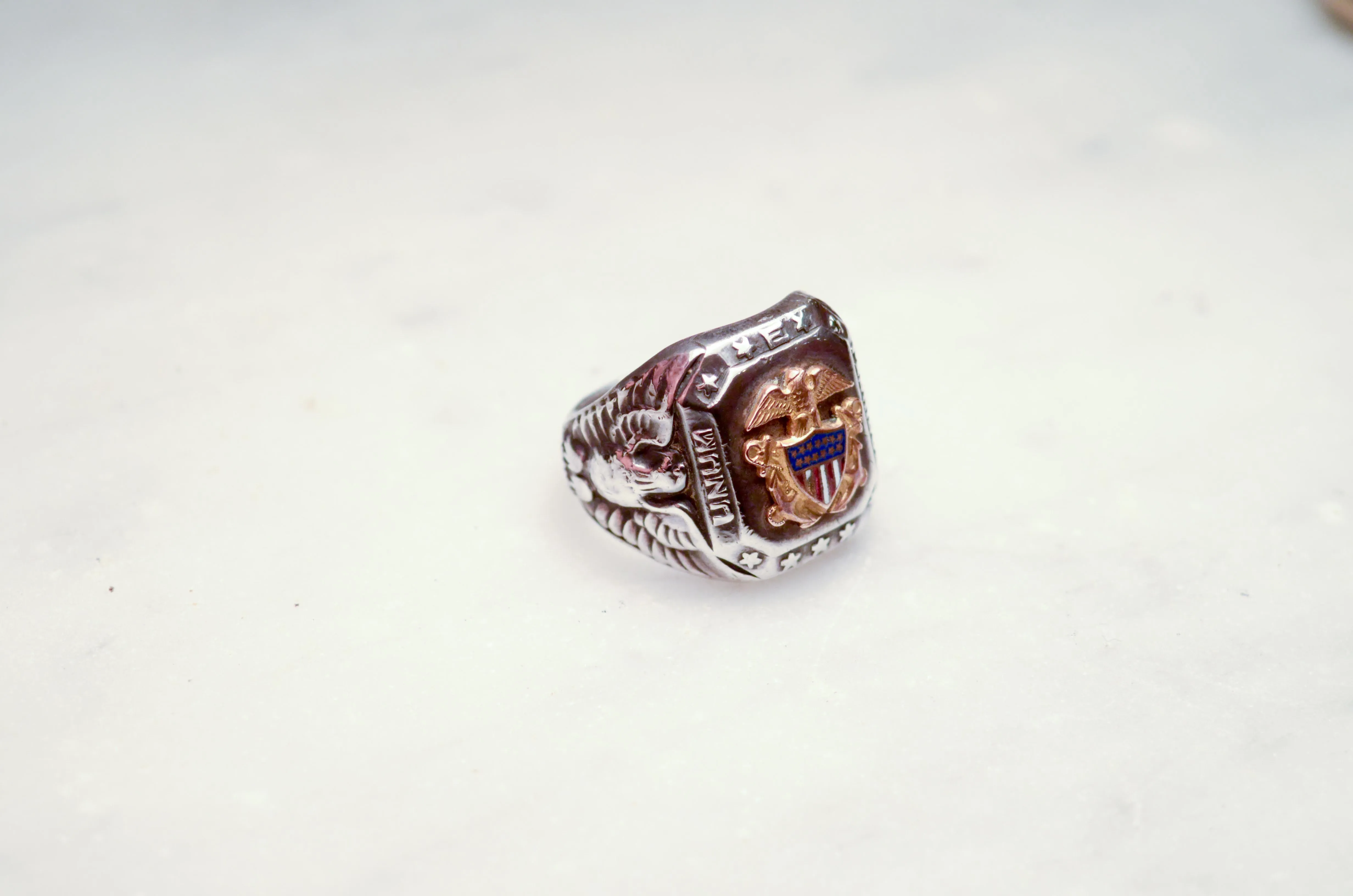 USN Sterling Silver Signet Ring