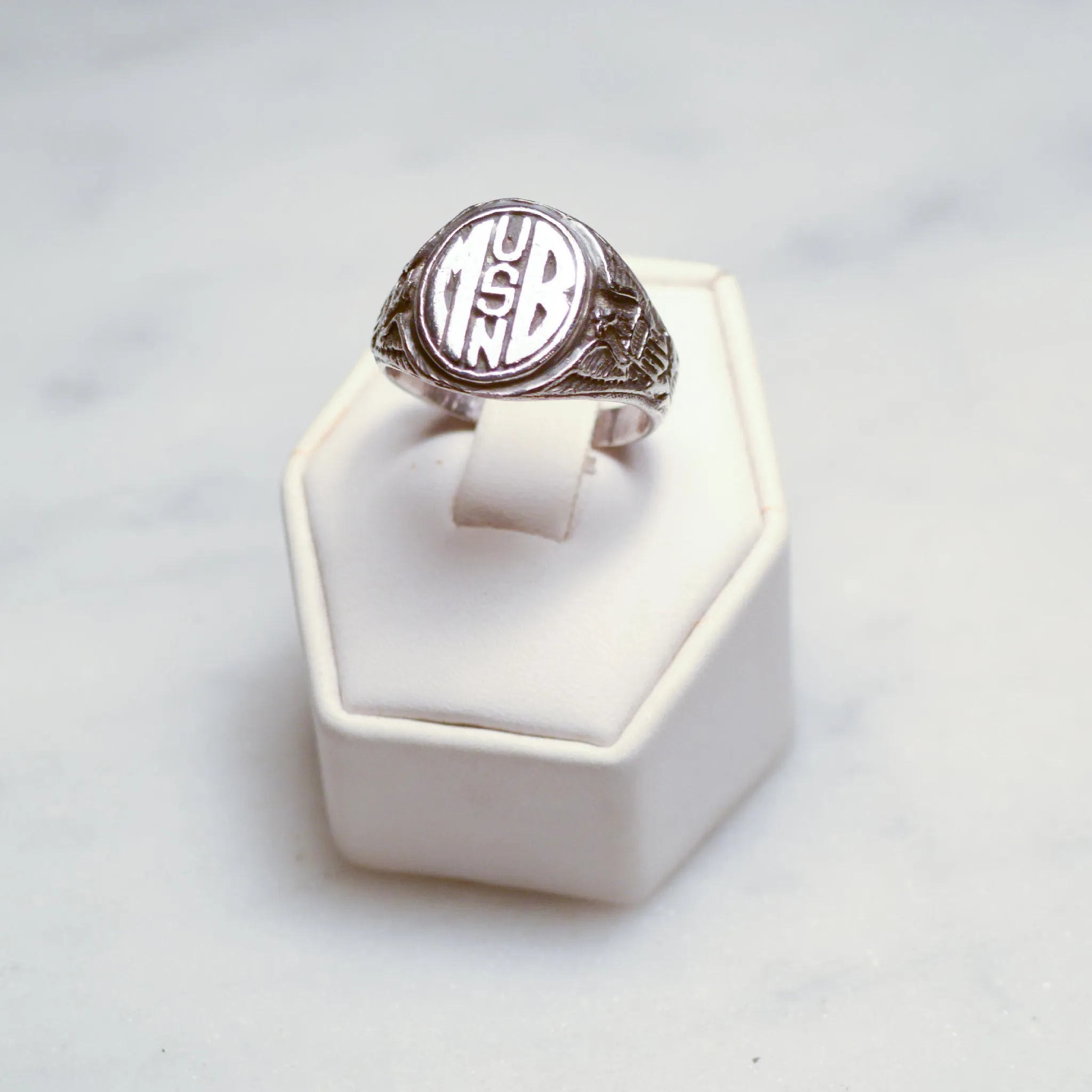 USN Sterling Silver Signet Ring