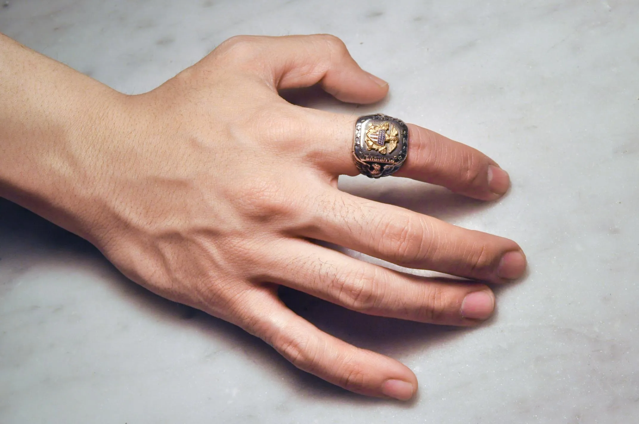 USN Sterling Silver Signet Ring