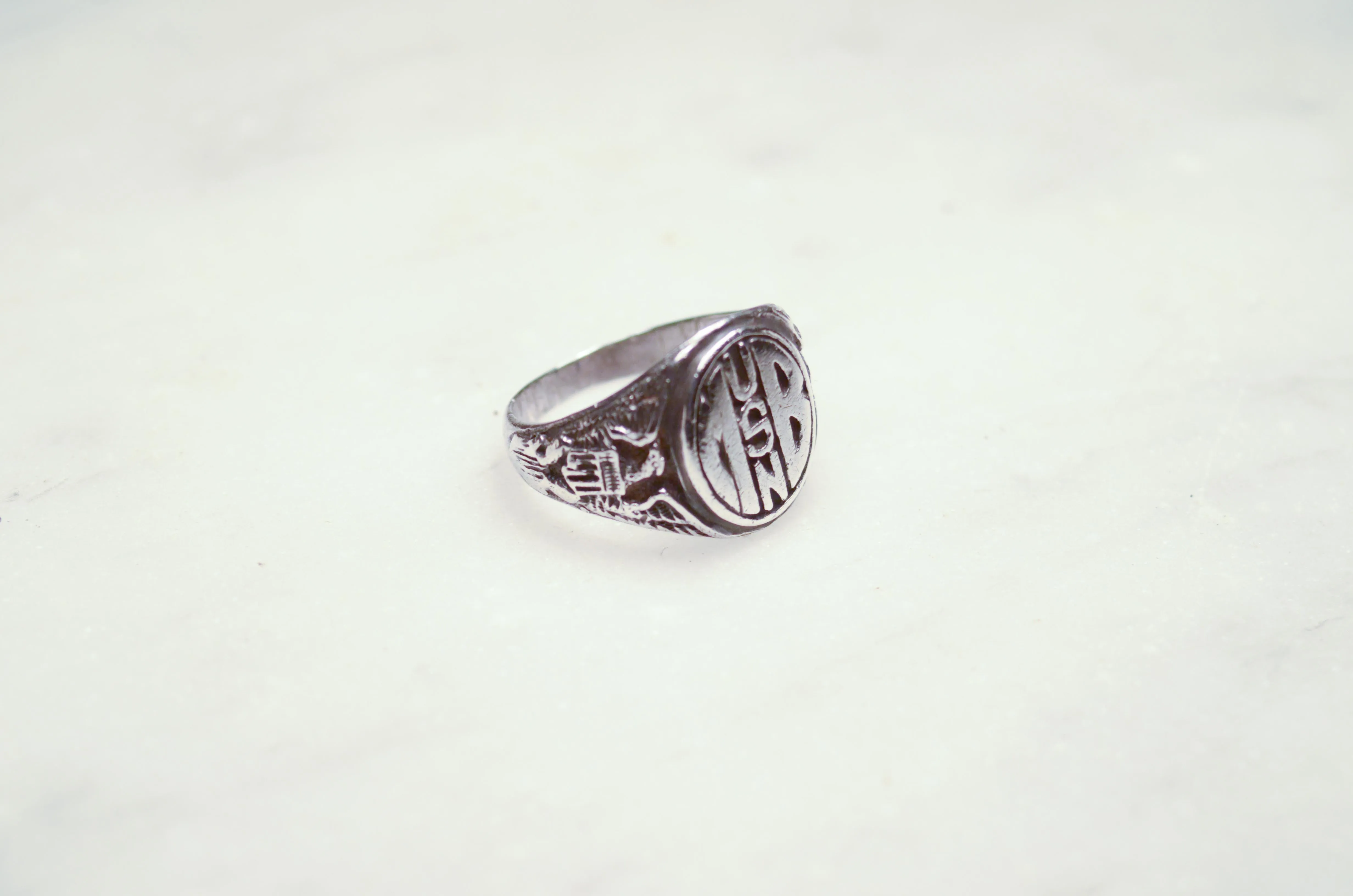 USN Sterling Silver Signet Ring