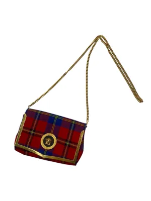 Versace Tartan Plaid Medusa Clutch on Chain
