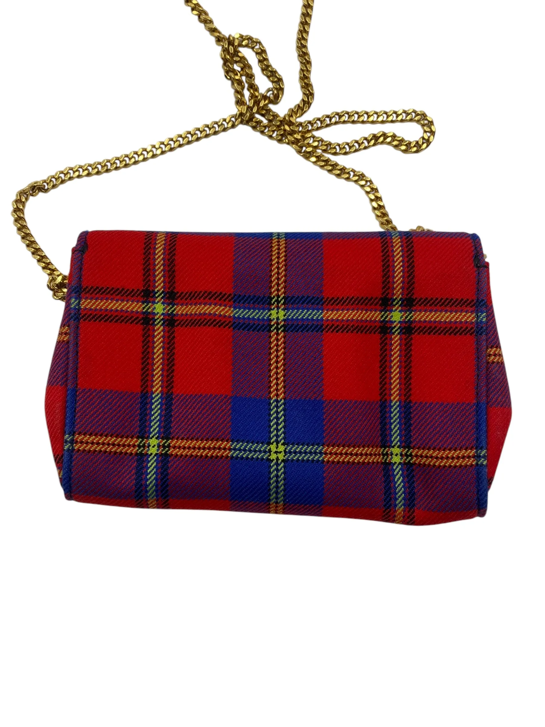 Versace Tartan Plaid Medusa Clutch on Chain