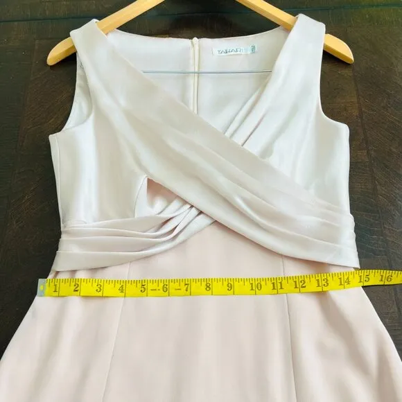 Vintage Tahari Long Evening Gown Dress Soft Pink Elegant Wedding Guest Size 6