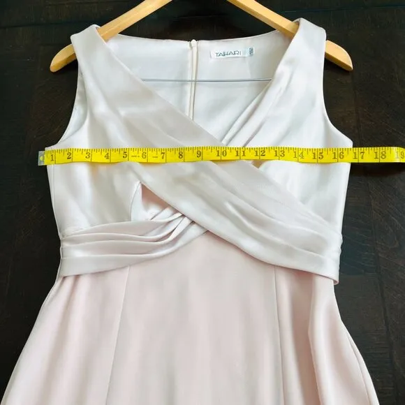 Vintage Tahari Long Evening Gown Dress Soft Pink Elegant Wedding Guest Size 6