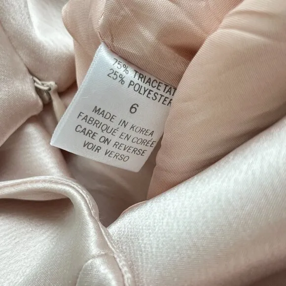 Vintage Tahari Long Evening Gown Dress Soft Pink Elegant Wedding Guest Size 6