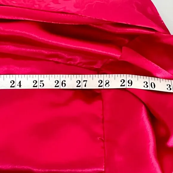 Vintage Victoria's Secret Gold Label Short Robe Kimono Style Red Satin OSFA EUC
