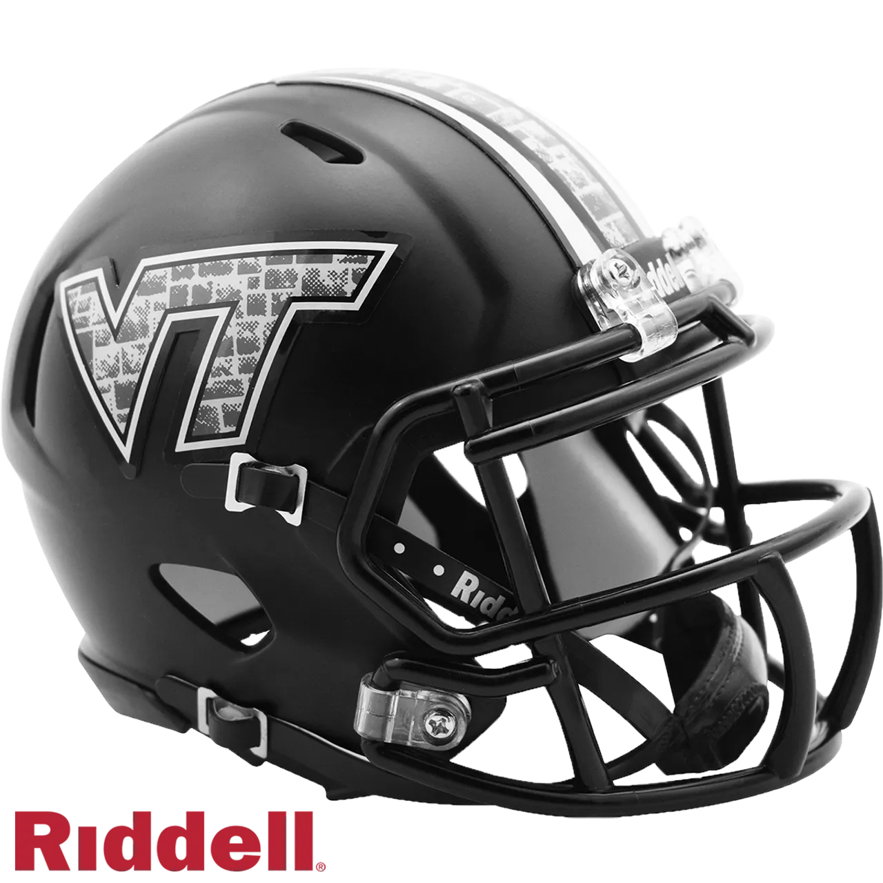 Virginia Tech Hokies Helmet - Riddell Replica Mini - Speed Style - Matte Black