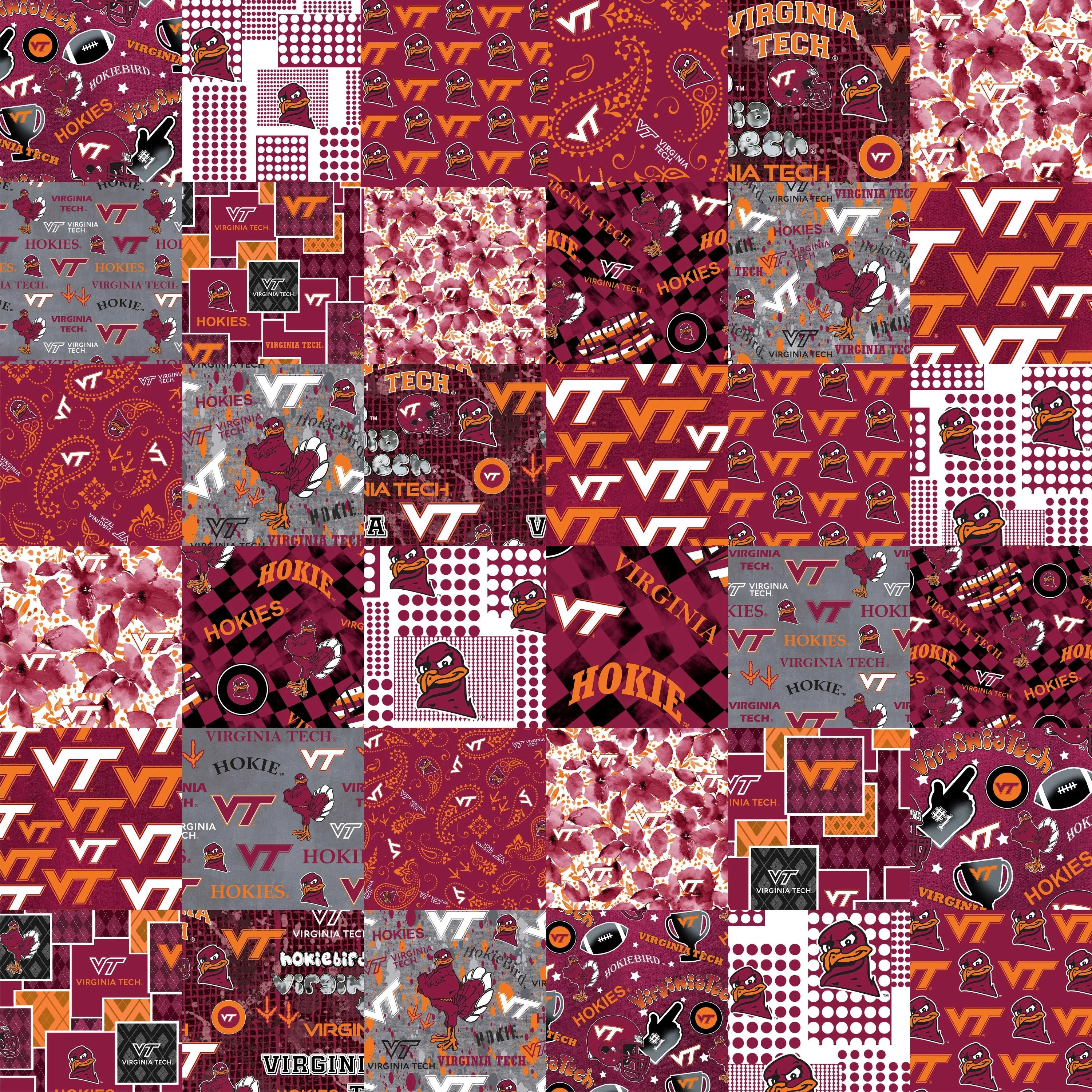 VIRGINIA TECH UNIVERSITY-Cheater Quilt-100% Cotton-VT1363