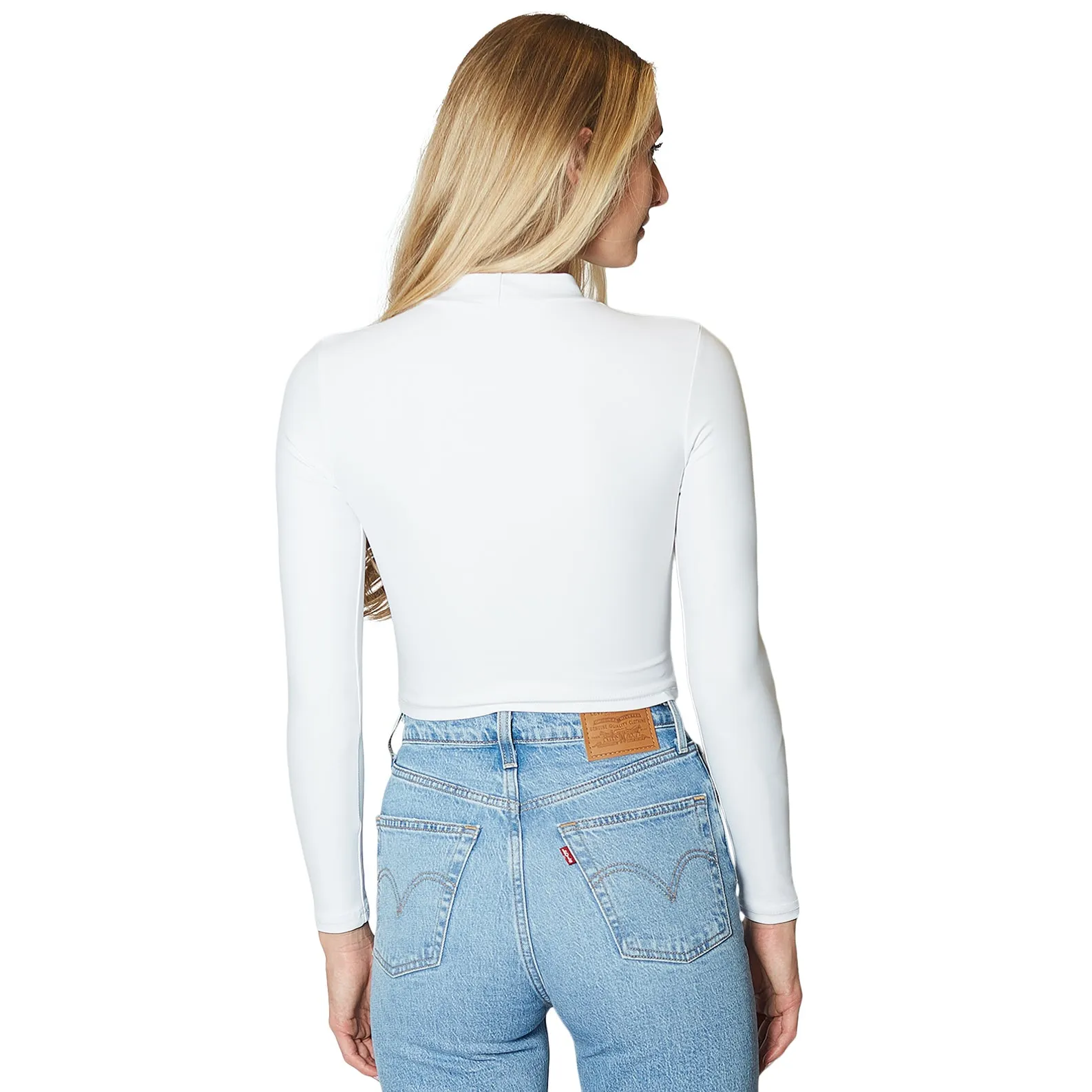 Virginia Tech White Mock Neck Top