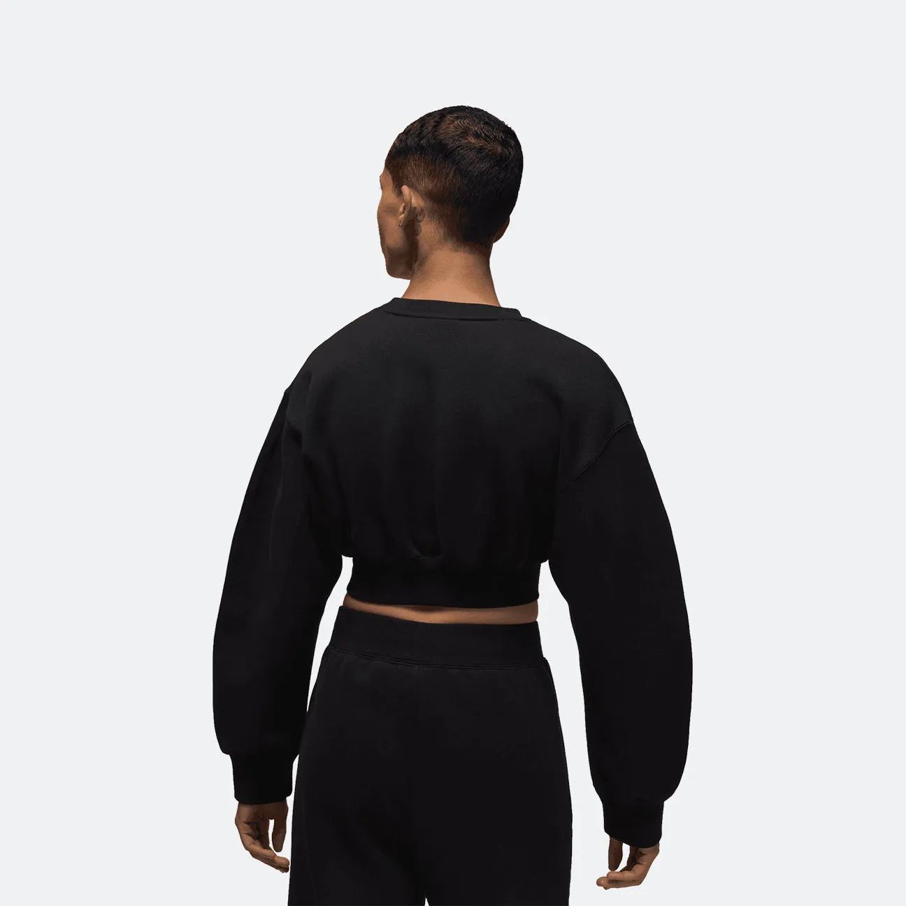 W Jordan Cropped Sweatshirt- Black