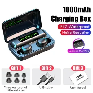 Waterproof Bluetooth Earbuds  5.0 W/ Charging Box