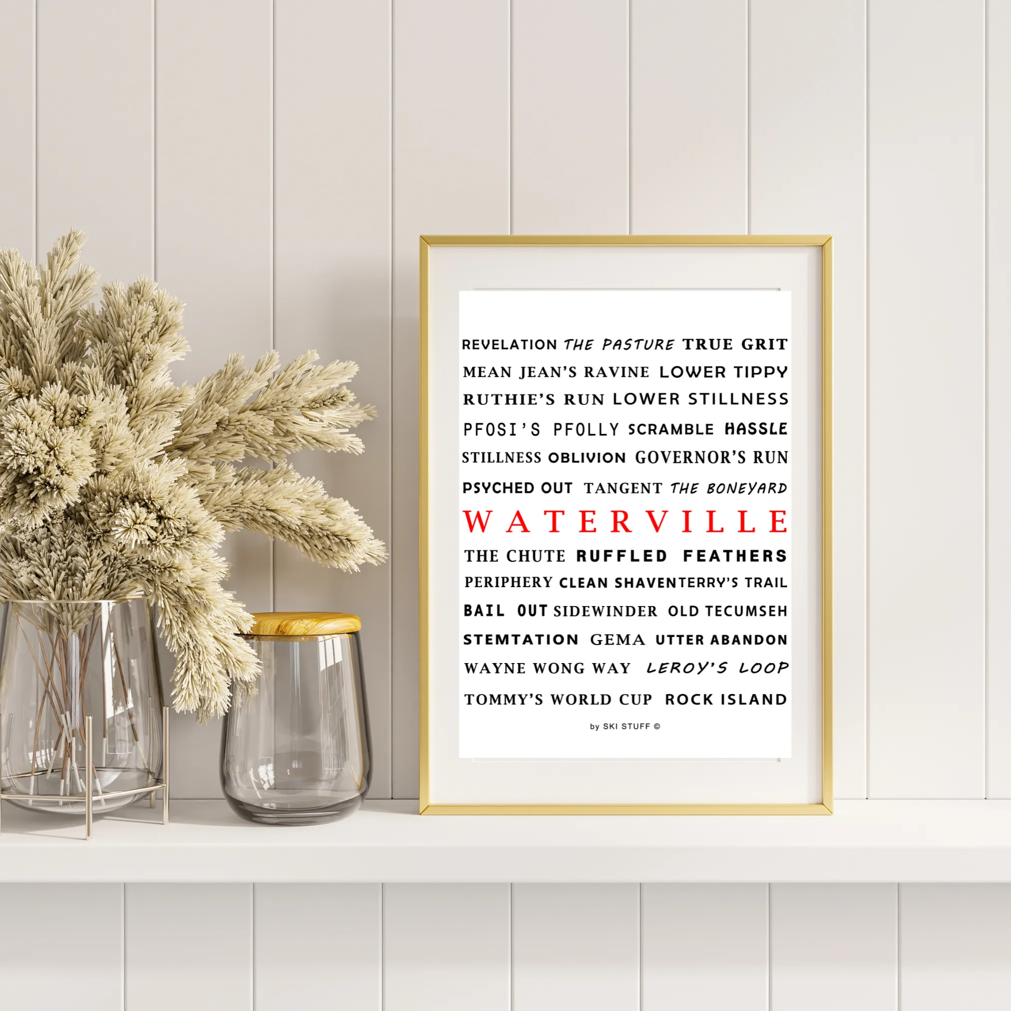 Waterville Valley NH Ski Resort Printable Wall Decor - Digital Download