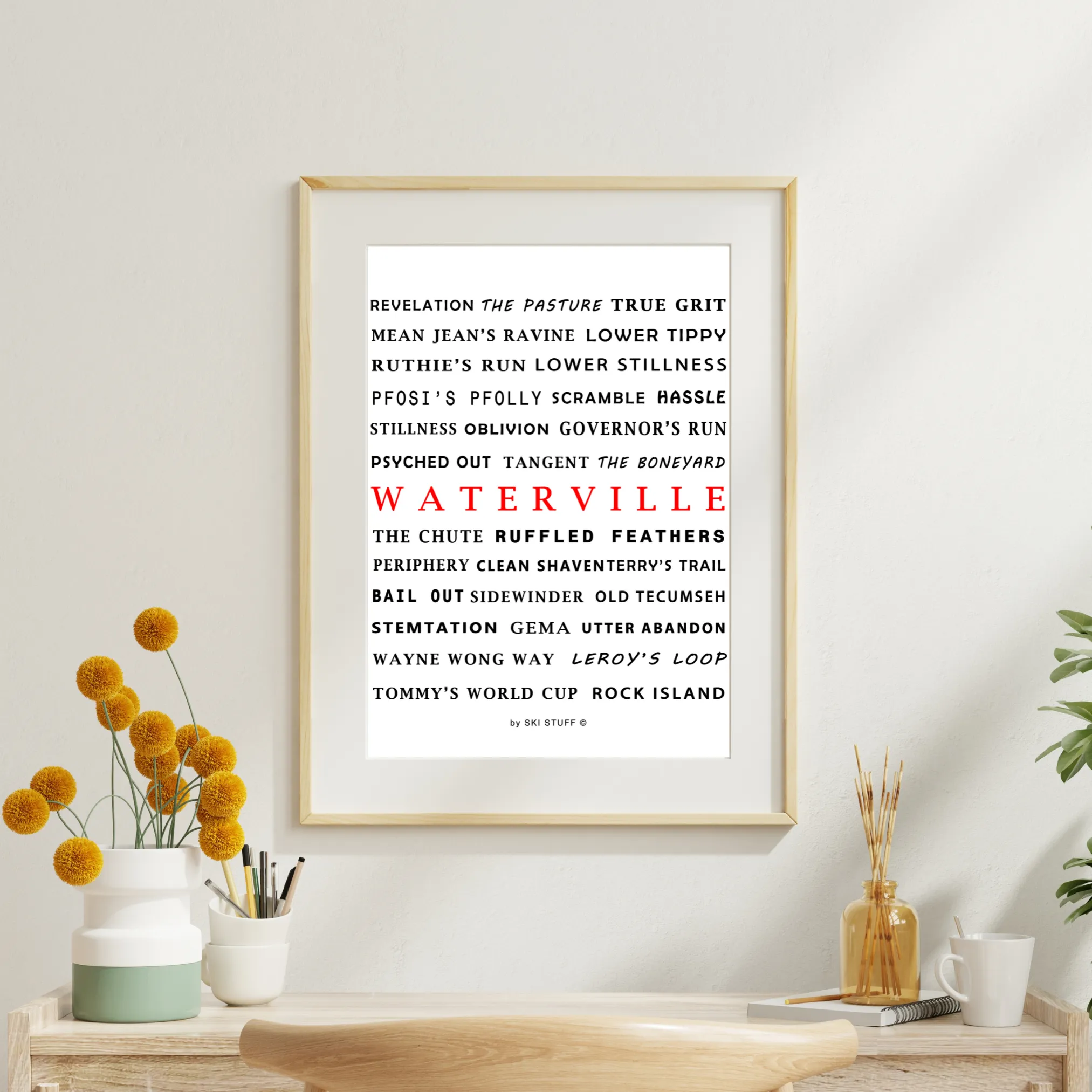 Waterville Valley NH Ski Resort Printable Wall Decor - Digital Download
