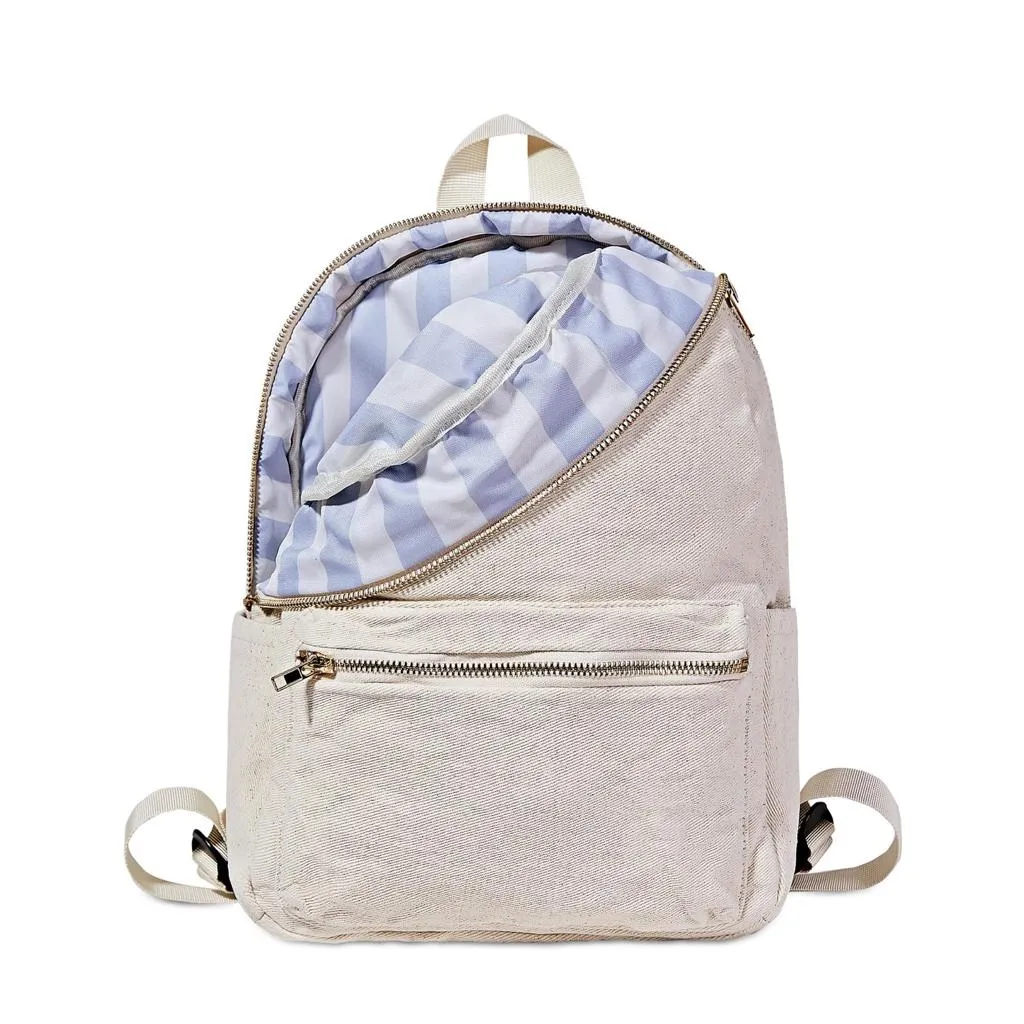 White Denim Backpack