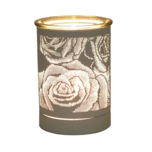 White Rose Aroma Diffuser Elegant Scented Oil Burner for Wax Melts