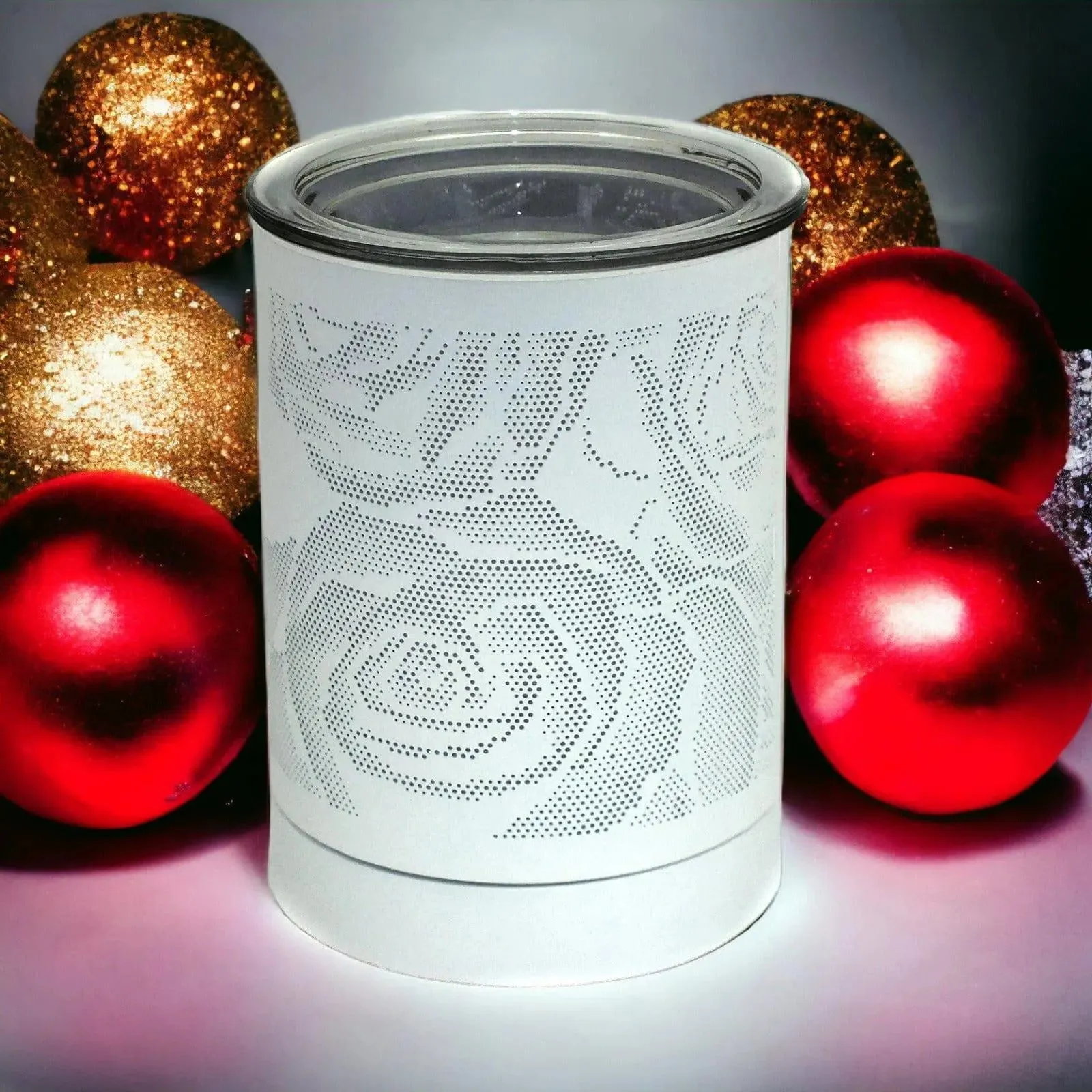 White Rose Aroma Diffuser Elegant Scented Oil Burner for Wax Melts
