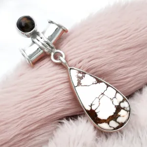 Wild Horse Jasper & Pietersite Solid 925 Sterling Silver Pendant