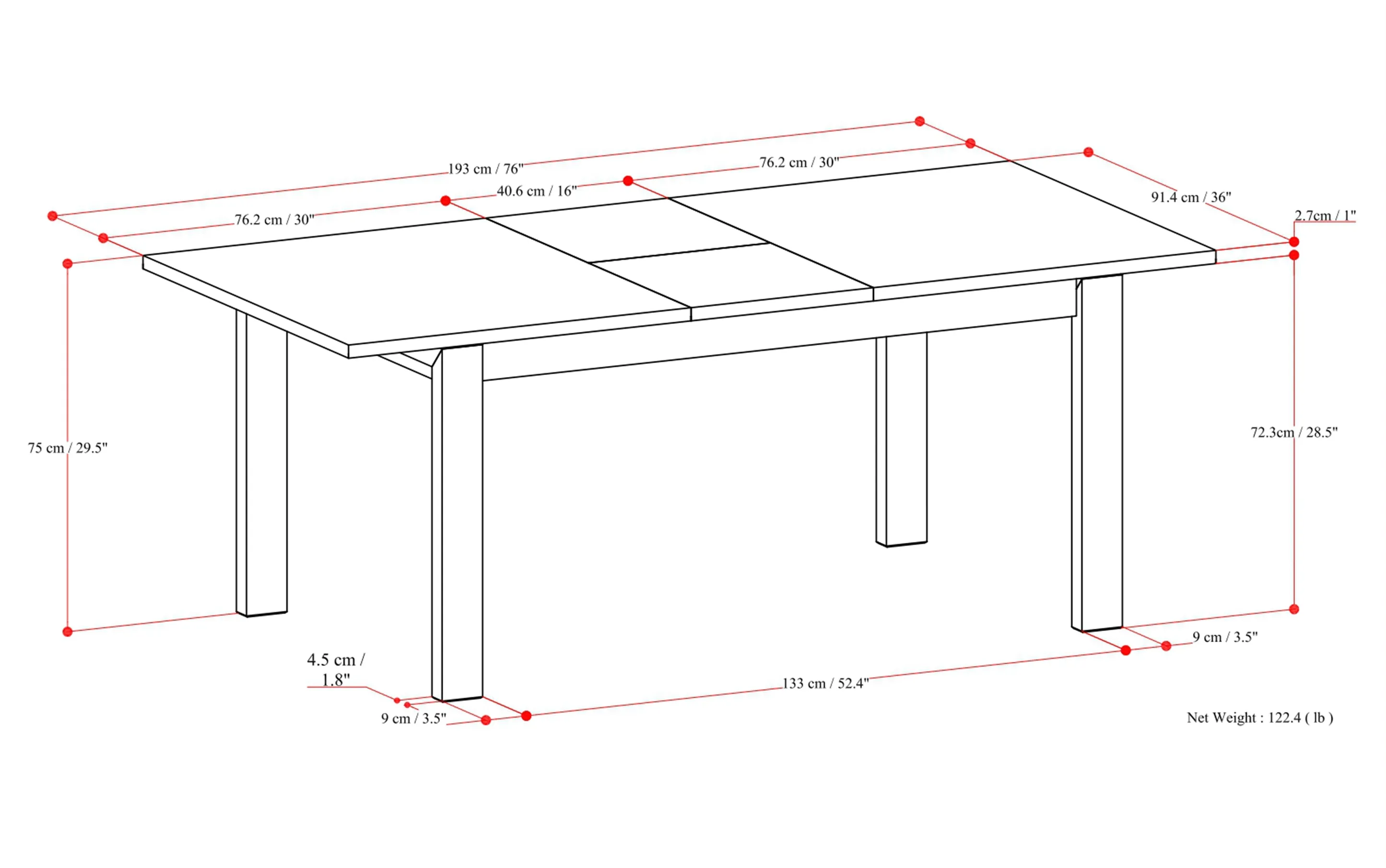 Wilson Extendable Dining Table in Walnut