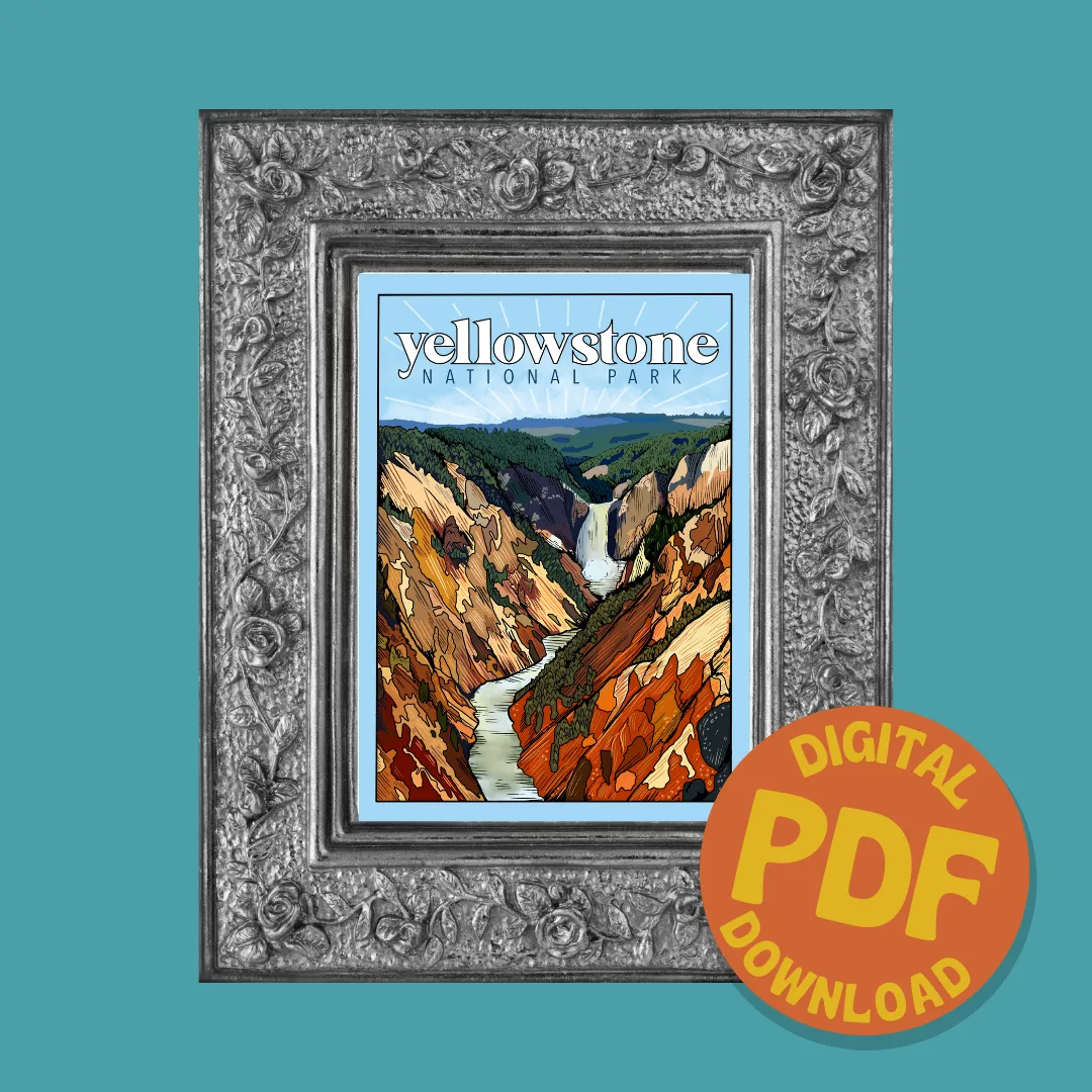 Yellowstone Inspiration Point National Park Digital Print