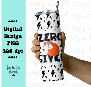 Zero Fox Given 20 oz Skinny Tumbler Seamless Design Wrap Digital Download